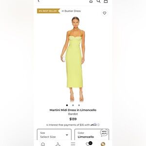 Bardot Limoncello Strapless Midi Dress martini midi dress